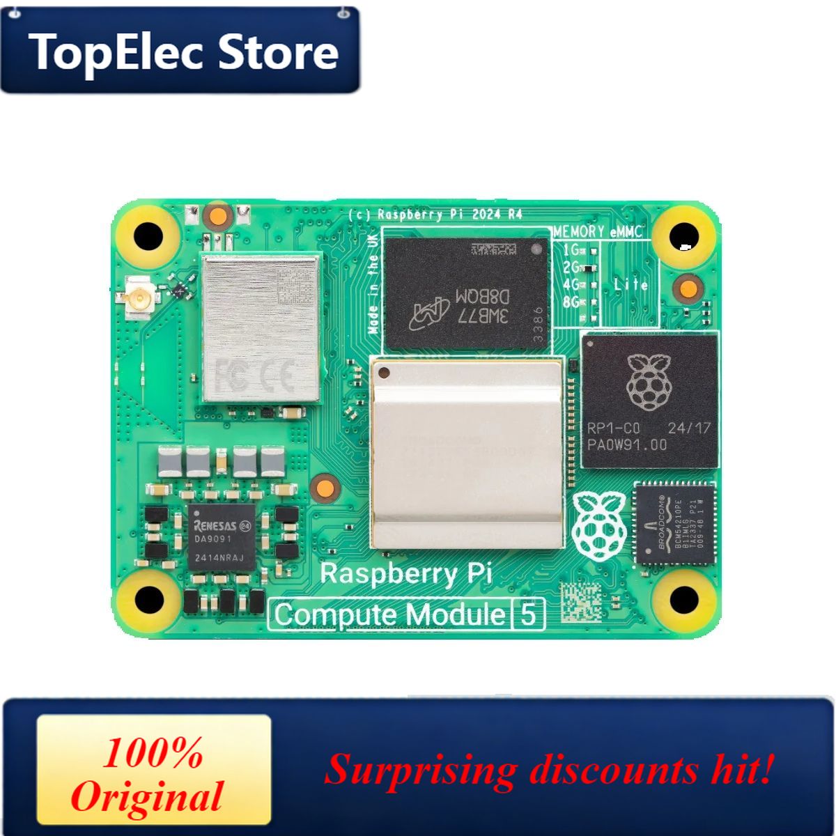 Raspberry Pi 5 8Gb Board - TopElec 라즈베리 파이 컴퓨트 모듈 5